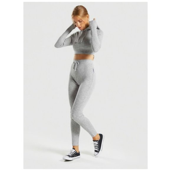 Gymshark Pants - GymShark Slounge 2 Piece Light Grey Matching Set